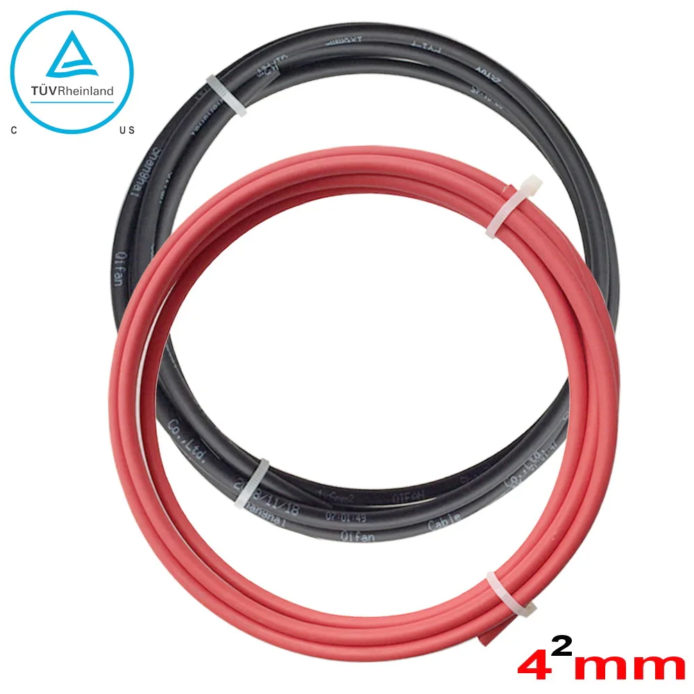 4mm2 DIY Солнечная система Черный Солнечный Кабель + красный кабель для солнечных