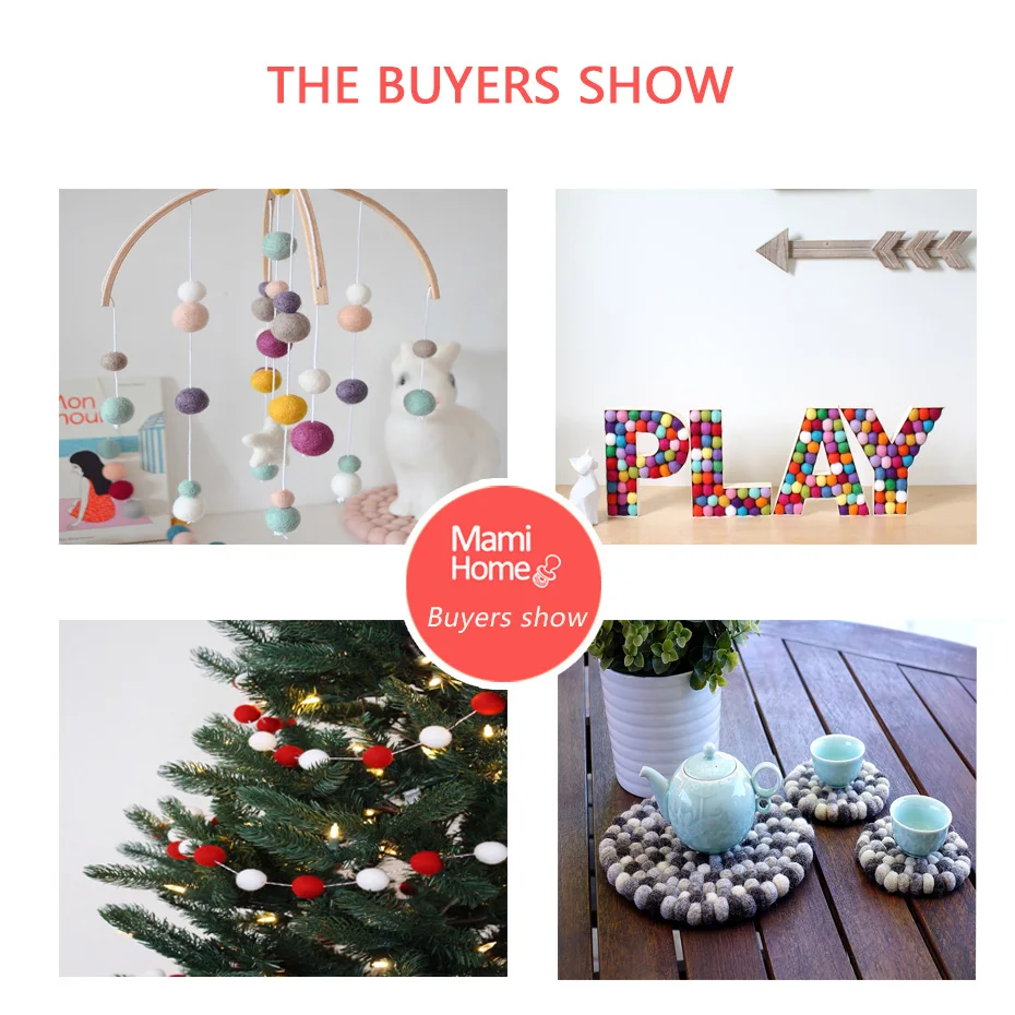 

25pc Wool Balls Coloiful Beads Christmas Gift DIY Crafts Baby Nursing Accseeories Decor Room Felt Wool Soft Making Baby Bed