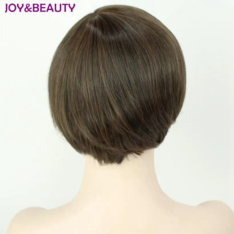 JOY &amp BEAUTY черный коричневый микс синтетический парик короткий прямой Высокая