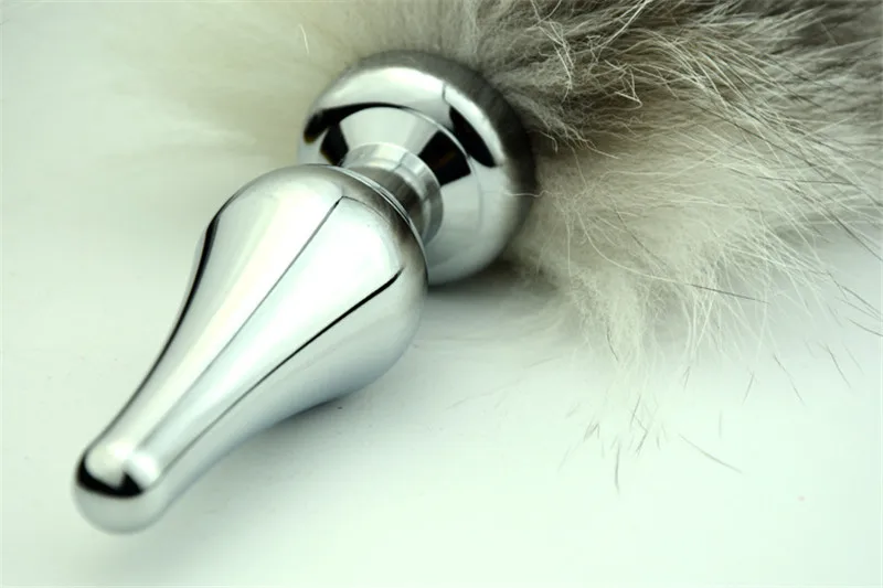 Exotic Accessories Real Fox Tail Anal Butt Plug Metal Anus Beads Stimulation Sex Products Adult Games Flirting Toys For Women |