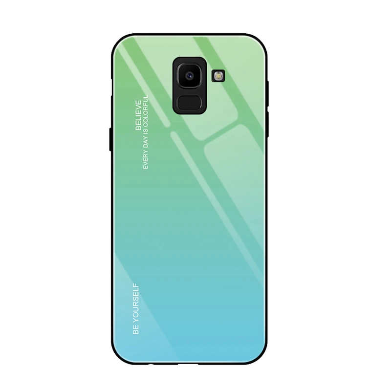 06 Чехол из закаленного стекла для samsung Galaxy J4 J6 Plus J8 A6 A8 Plus A7 A5, Роскошный чехол для телефона, чехол с защитой от царапин - Цвет: 06