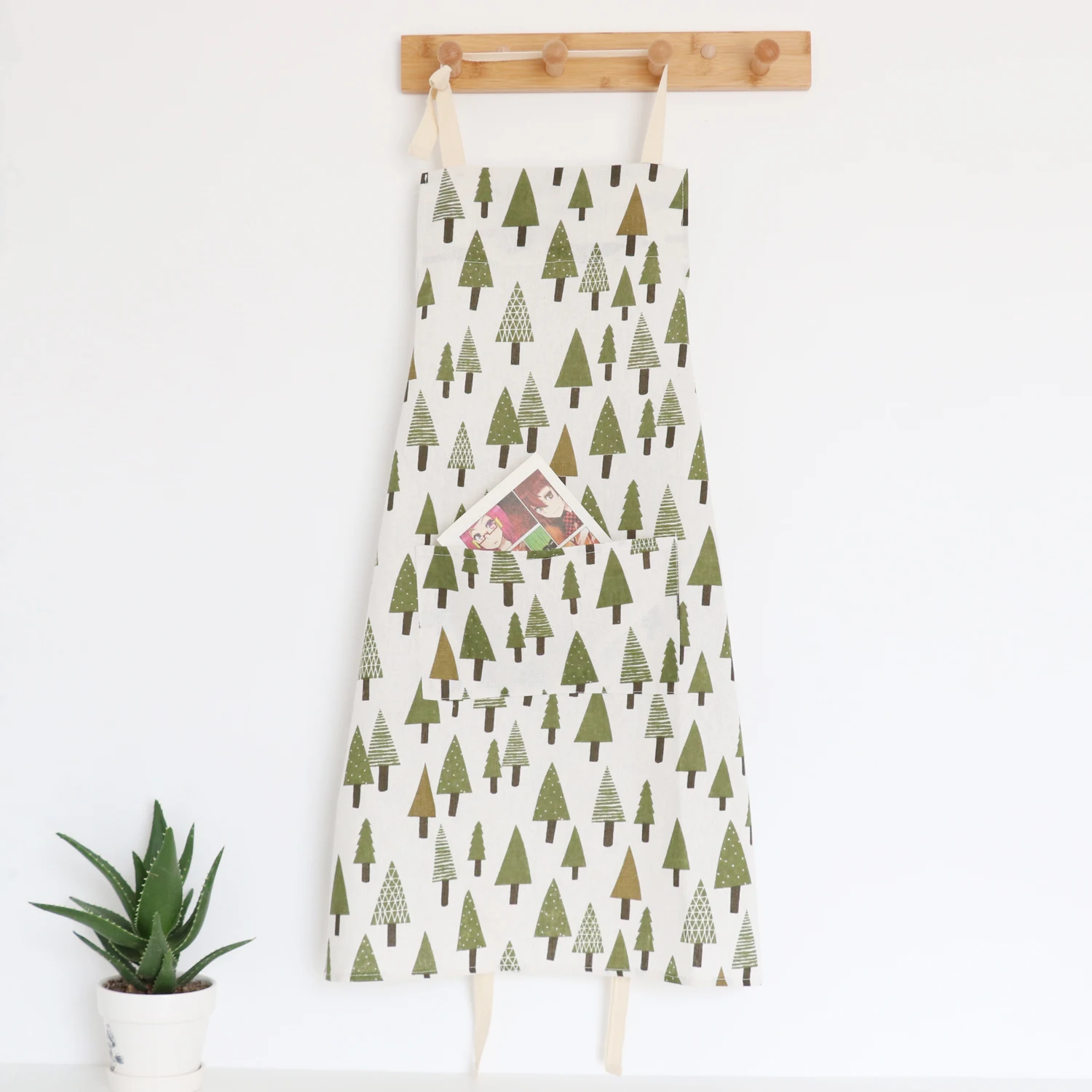 Apron 14 Кухонные льняные фартуки унисекс, регулируемый Фартук с карманами, кухонный инструмент для повара для мужчин и женщин - Цвет: Apron 14