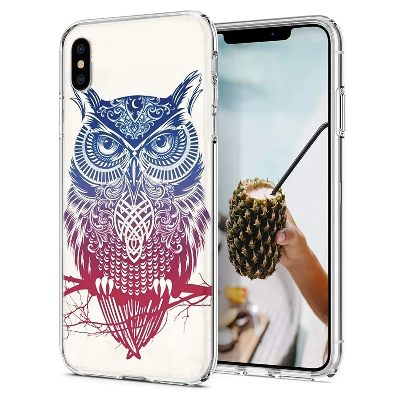 Мягкий чехол для телефона iPhone X XS XR чехлы из ТПУ цветной с рисунком пиццы арбуза