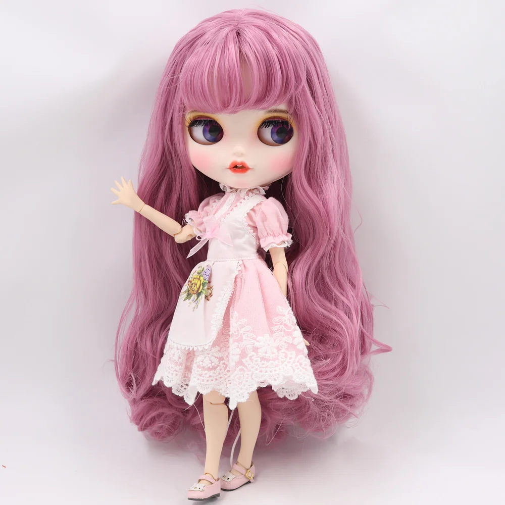 Кукла Blyth ICY DBS для серии № BL1063 темно розовые волосы открытый рот с зубцами резные