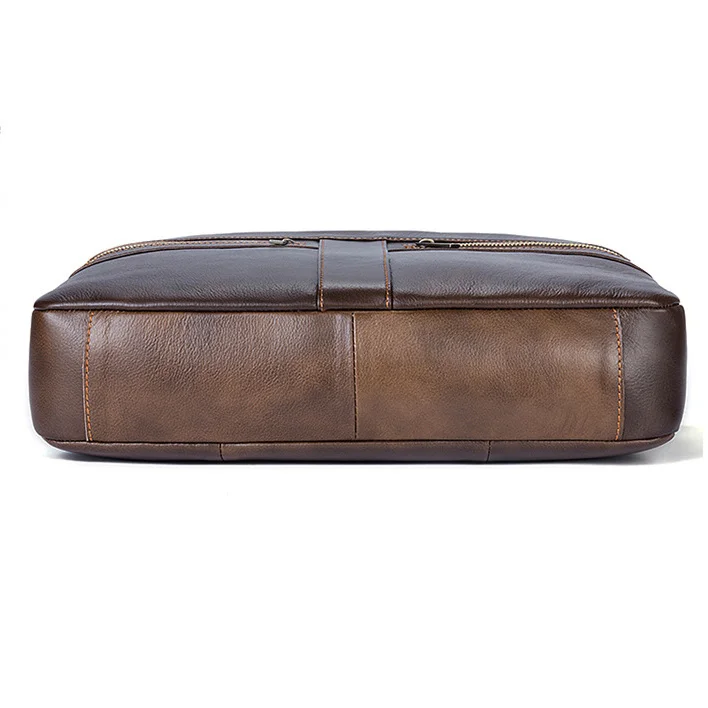 Men Briefcases Genuine Leather Fashion Shoulder Crossbody Messenger Bolsa Business Travel Laptop Note Pad Male Multi-Pocket Gift