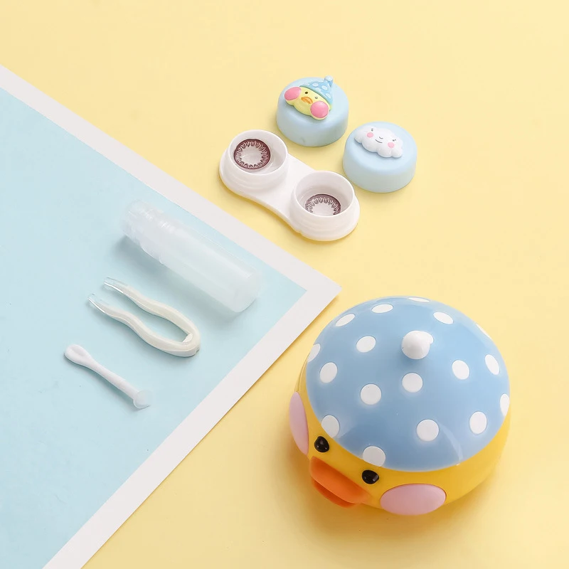 MLLSE New Brand Contact Lens Mate Box Women Men Duckling Receiving Stylish Transparent Unisex Portable Case | Аксессуары для