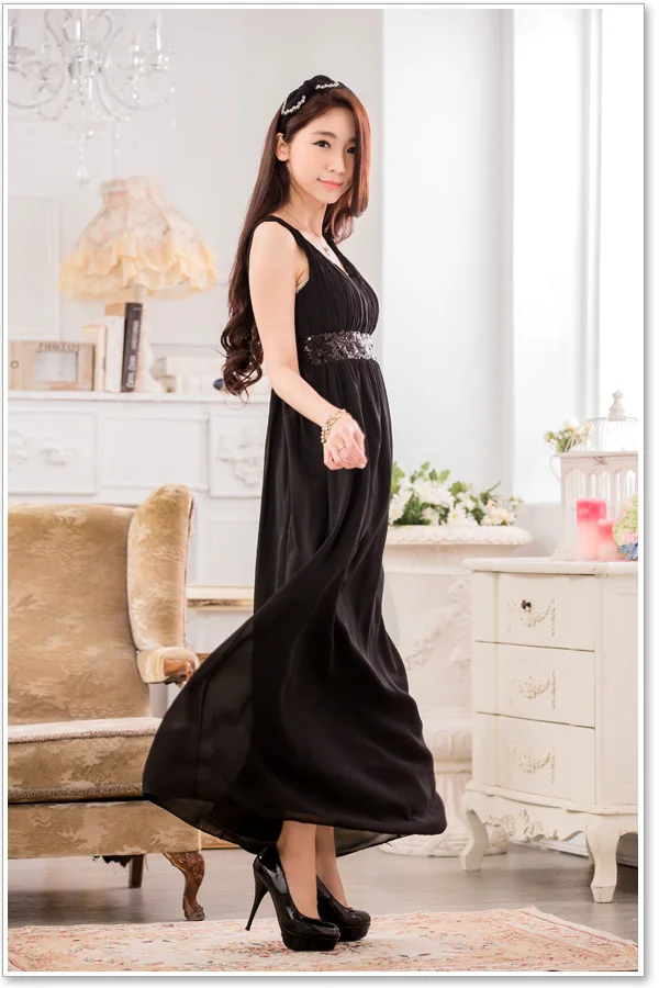 Женское длинное банкетное платье элегантное привлекательное шифоновое большого