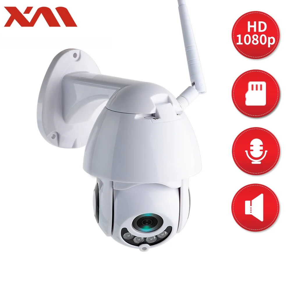 

XM 1080P Wireless PTZ IP Camera Wifi CMOS Night Vision H265+ PTZ IR Security Camera Motion Detection Home Security