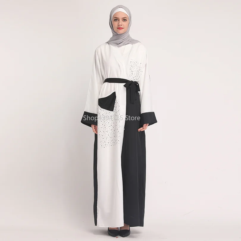 Новинка 2019 роскошные бриллианты abaya Дубайский Мусульманский платье Элегантная