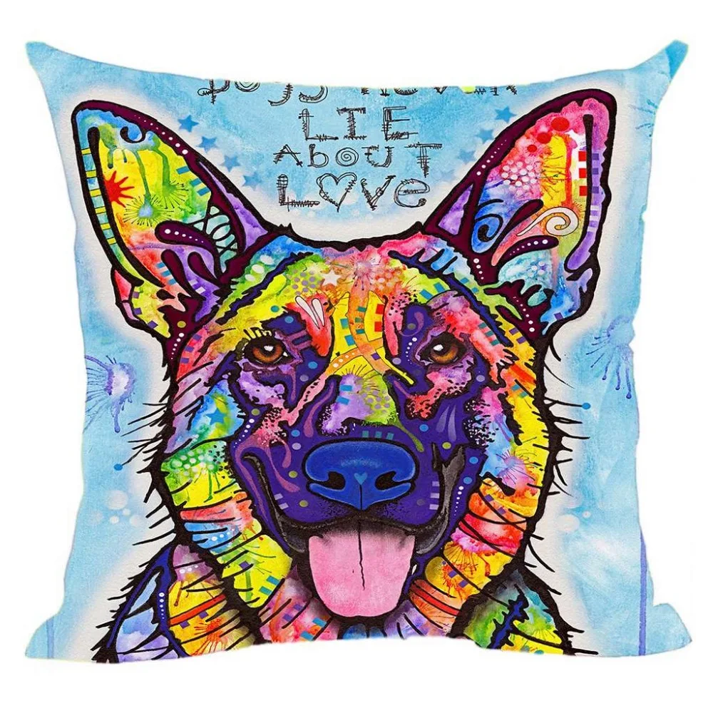 Льняная немецкая овчарка Хаски Лабрадор наволочка для подушки милая собака