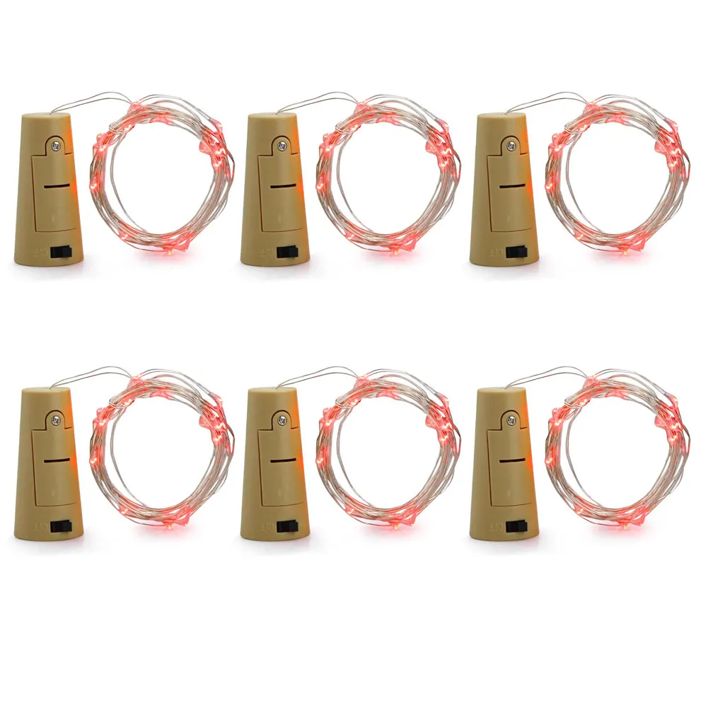 6Pcs/set 2M 20 LED Wine Bottle Cork String Light Christmas Wedding Party Decor Copper Fairy Starry Lamp G6 | Освещение