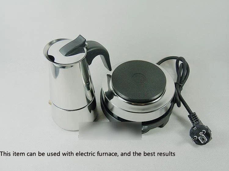 Поставщик Bialetti Inoxpran! Эспрессо кофе Pots2 чашки из нержавеющей стали Moka горшок