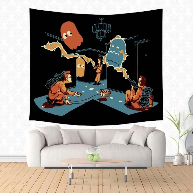 Ghost Busters Pattern Wall Hanging Tapestry Custom Multifunctional Tapestries Bedspread Yoga Mat Blanket Bed Sheet Home Decor | Дом и сад