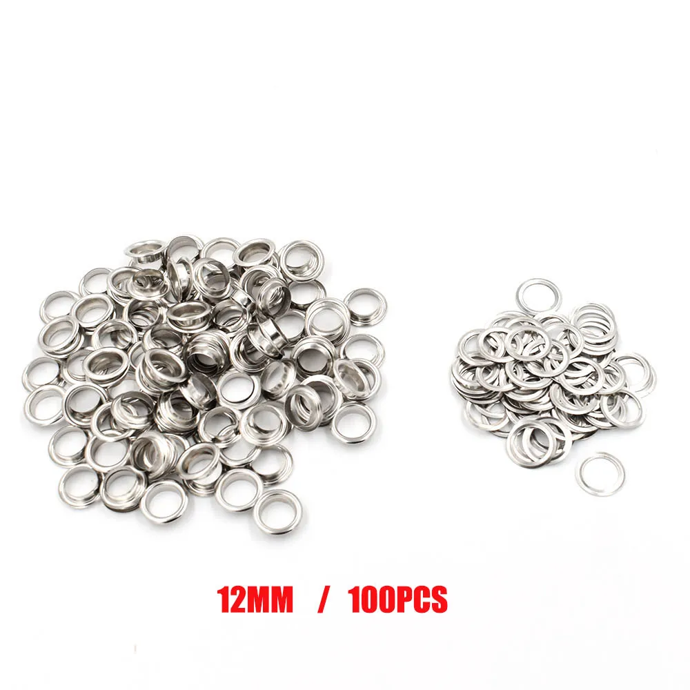 100sets eyelets 100 шт./лот) Внутренний диаметр 12 мм Металлические Отверстия для обувных коробок. Навес ткань шнурка отверстия. Люверсы. Кукуруза. Серебряная заклепка - Цвет: 100sets eyelets