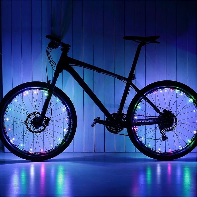 WEST BIKING 1 шт. MTB велосипеда 2,2 м светодиодный колесный велосипед спица светильник Хот Вилс Водонепроницаемый зарядка через usb Bicicleta светодиодный ось велосипеда светильник - Цвет: Colorful