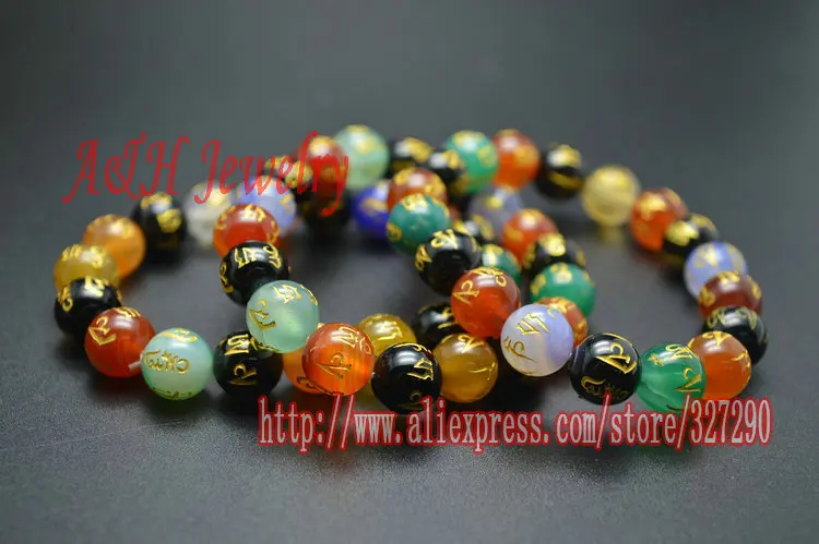 Молитвенные буддийские браслеты с четким камнем 10 мм золотыми бусинами и