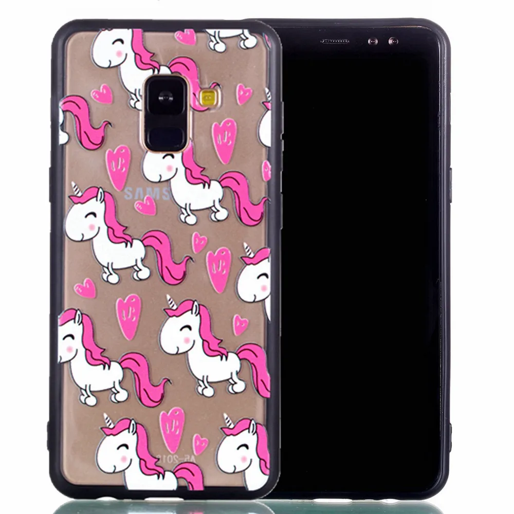 Прозрачный дурмана и чехлы для телефонов с рисунком &quotдля samsung A8 2018 мягкий