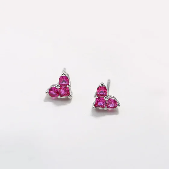 RYOUCUTE Мода 925 пробы Серебряное Ювелирное Украшение, длинная цепочка из корейского красного Подвески в виде сердца для Для женщин свадебные Kolye в стиле Collares Bijoux(украшения своими руками - Окраска металла: earrings