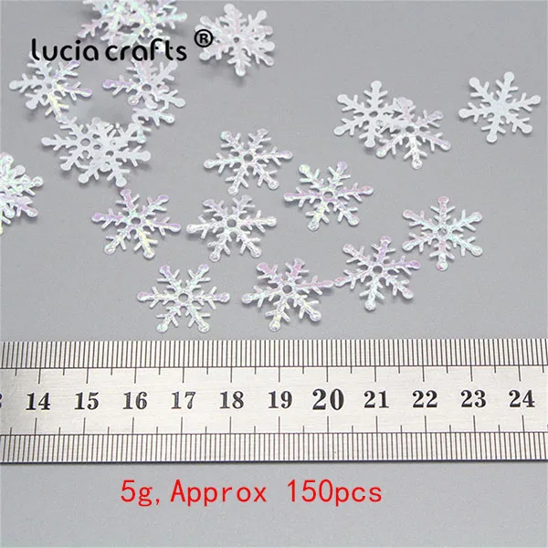 Lucia crafts 5 г/10 г мульти вариант нетканый материал Снежинка для рождественской елки пэтри украшения поставки B1302 - Цвет: AB white 20mm  5g