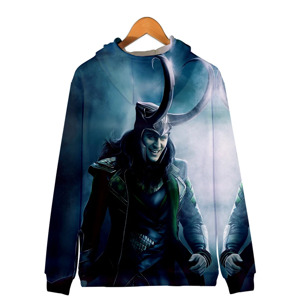 LOKI 3D толстовки на молнии с принтом для женщин/мужчин модные капюшоном и длинными