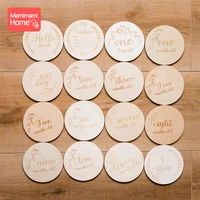 mamihome 16pc baby wooden teethers newborn milestone card personalized customization chewing chips wooden blank childrens goods