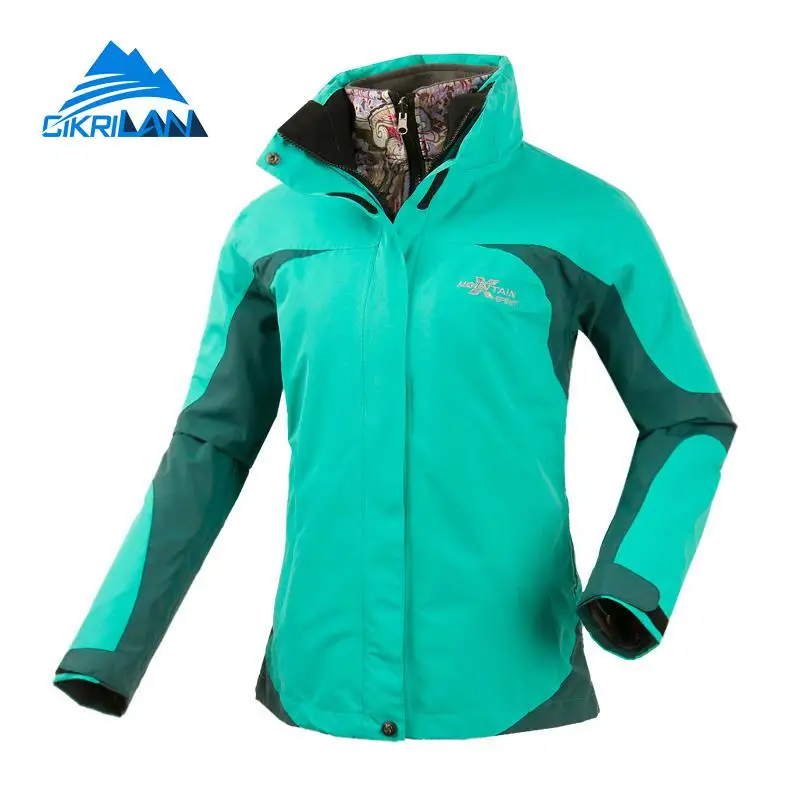 

2in1 Hot Ladies Water Resistant Camping Fishing Coat Thermal Climbing Hiking Outdoor Jacket Women Ski Trekking Warm Jackets
