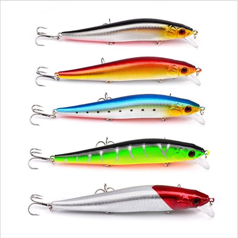 1Pcs High Quality 5 Colors Decoy 3D Eye Artificial Hard Plastic Spinner Crank Bait Bass Swing # 6 Hook Fishing Accessories | Спорт и