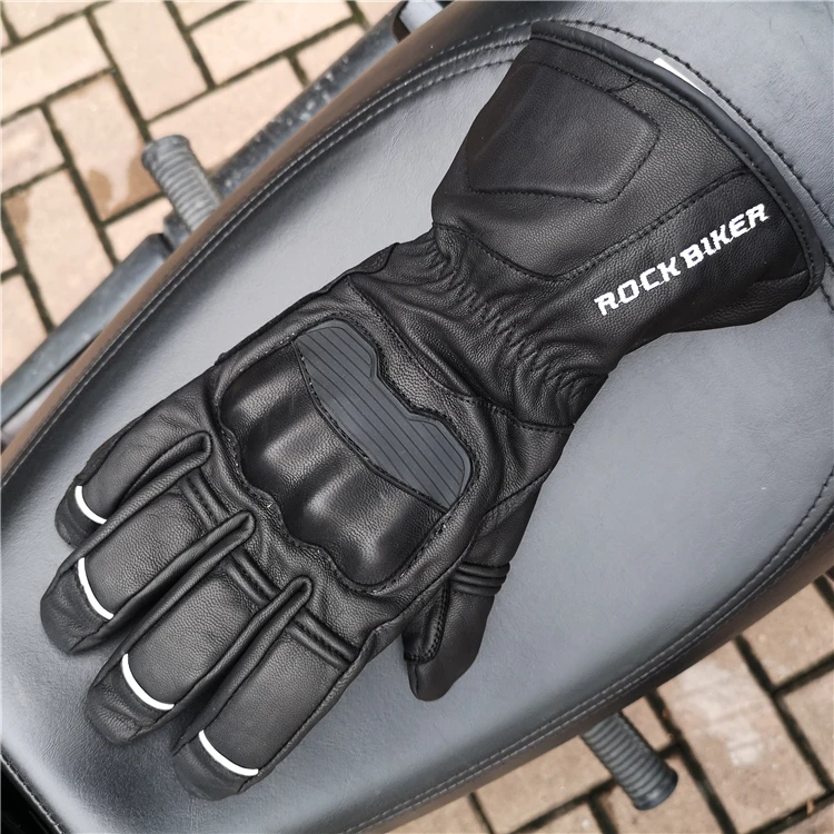 Rock Biker Новые Кожаные Мотоциклетные Перчатки из козьей кожи в стиле ретро зимние теплые водонепроницаемые перчатки для мотокросса Guantes Moto M-XXL