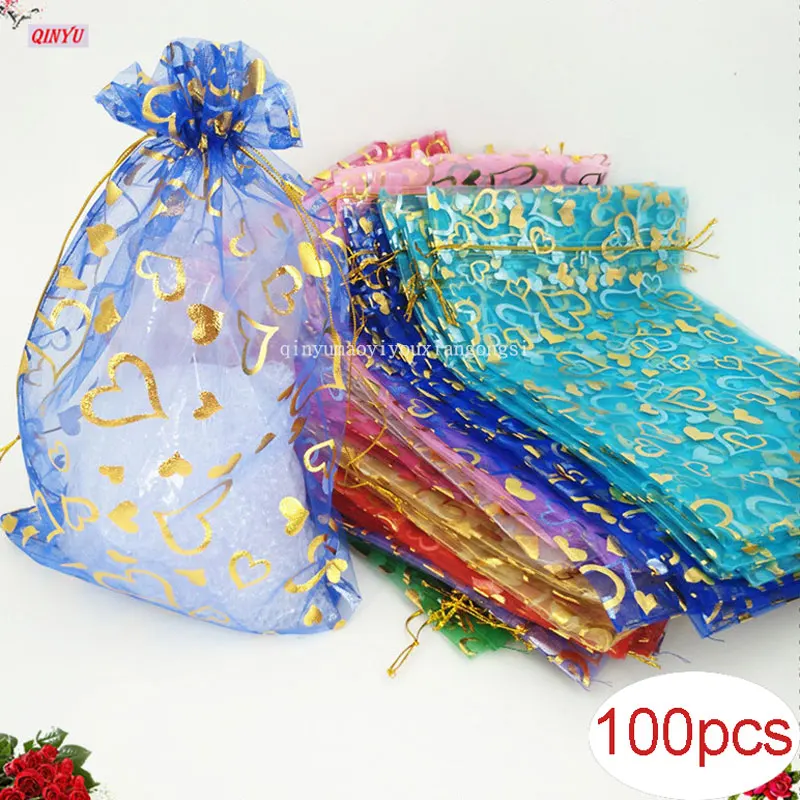 Подарочные пакеты и мешочки из органзы в форме сердца 13 х18 см 100 шт.|bag a|bags withwedding gift