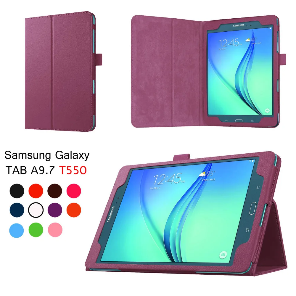 Чехол-книжка из искусственной кожи с текстурой личи для Samsung Galaxy Tab A 9 7 T555 T550 T551 T555C