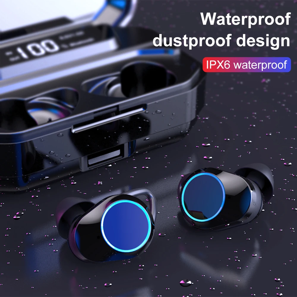 TWS G02 Bluetooth наушники V5.0 беспроводные 9D стерео музыка IPX7 водонепроницаемые с