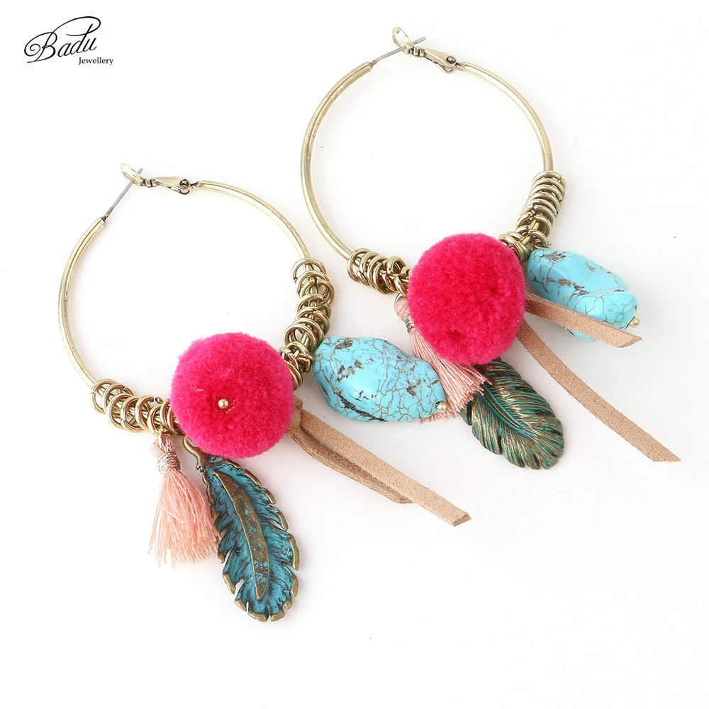 Badu винтажные золотые серьги большие круглые женские 2017 Boho модные обруча с