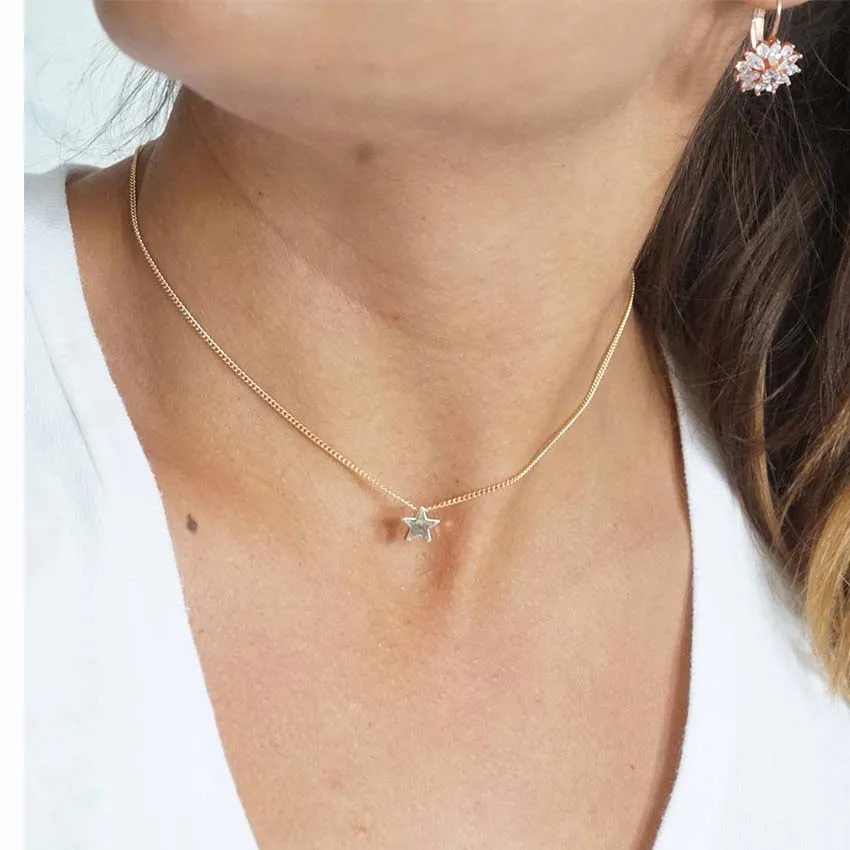 Женский чокер со звездами простая Цепочка ювелирное изделие колье|star choker|choker