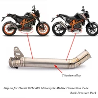 motorcycle middle connect pipe delete replace original catalyst cat titanium exhaust system modified for duke 690 2012 2018