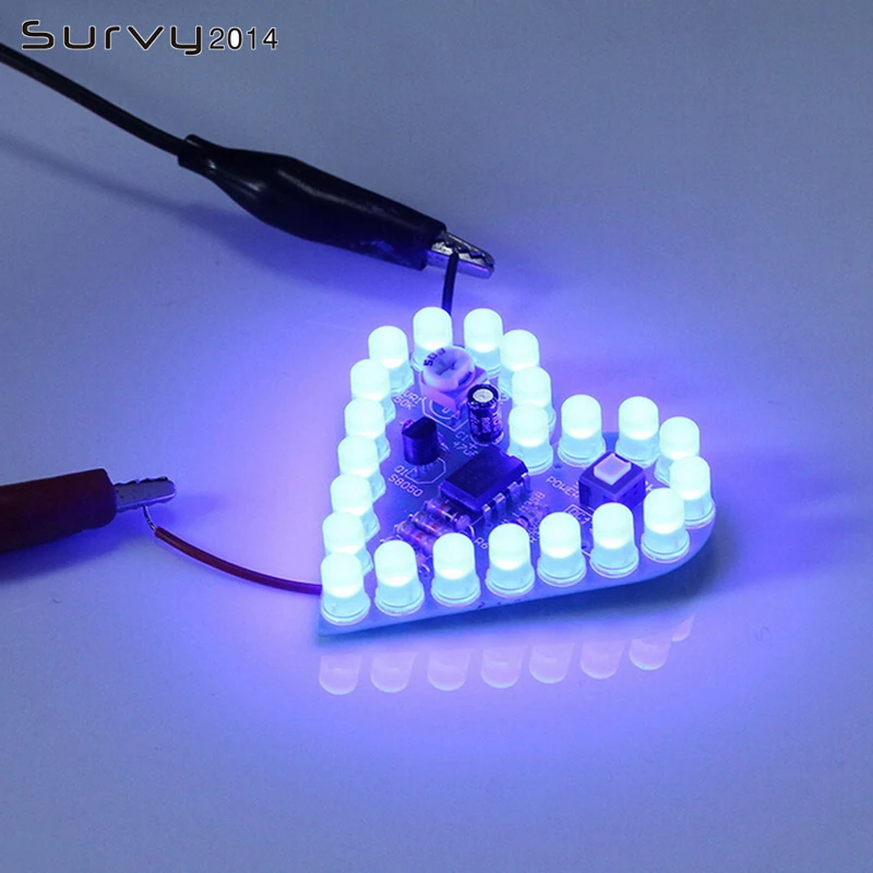 DIY Kit сердце Форма охлаждающаяся Лампа Комплект DC 4V 6V Дыхание светодиодный люкс