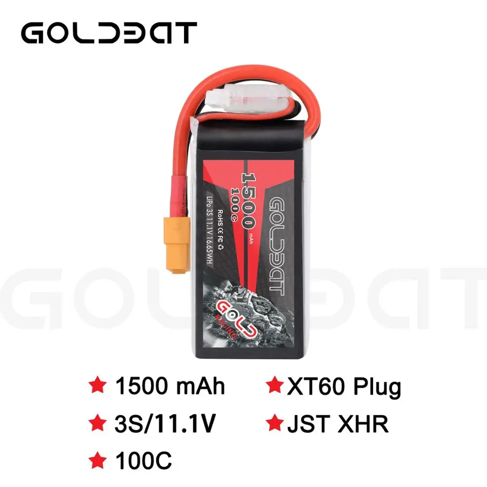 Аккумулятор GOLDBAT Lipo 1500 мАч 3S 11 1 В с батарея аккумулятор в софтбокс разъемом XT60 для