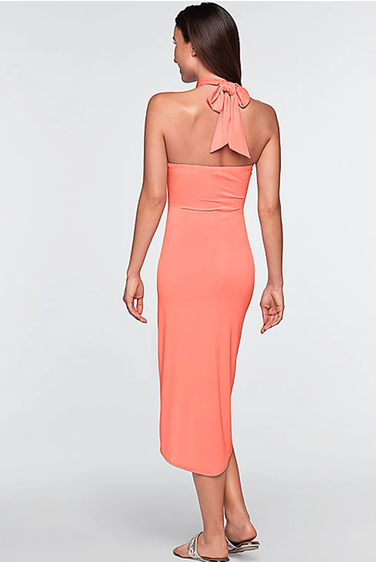 Sexy Candy Color Asymmetric Dresses 2016 New Halter cotton Elegant Women Party Dress Summer Lady Wear Beach wear Long dress XXL|dress xxl|dress