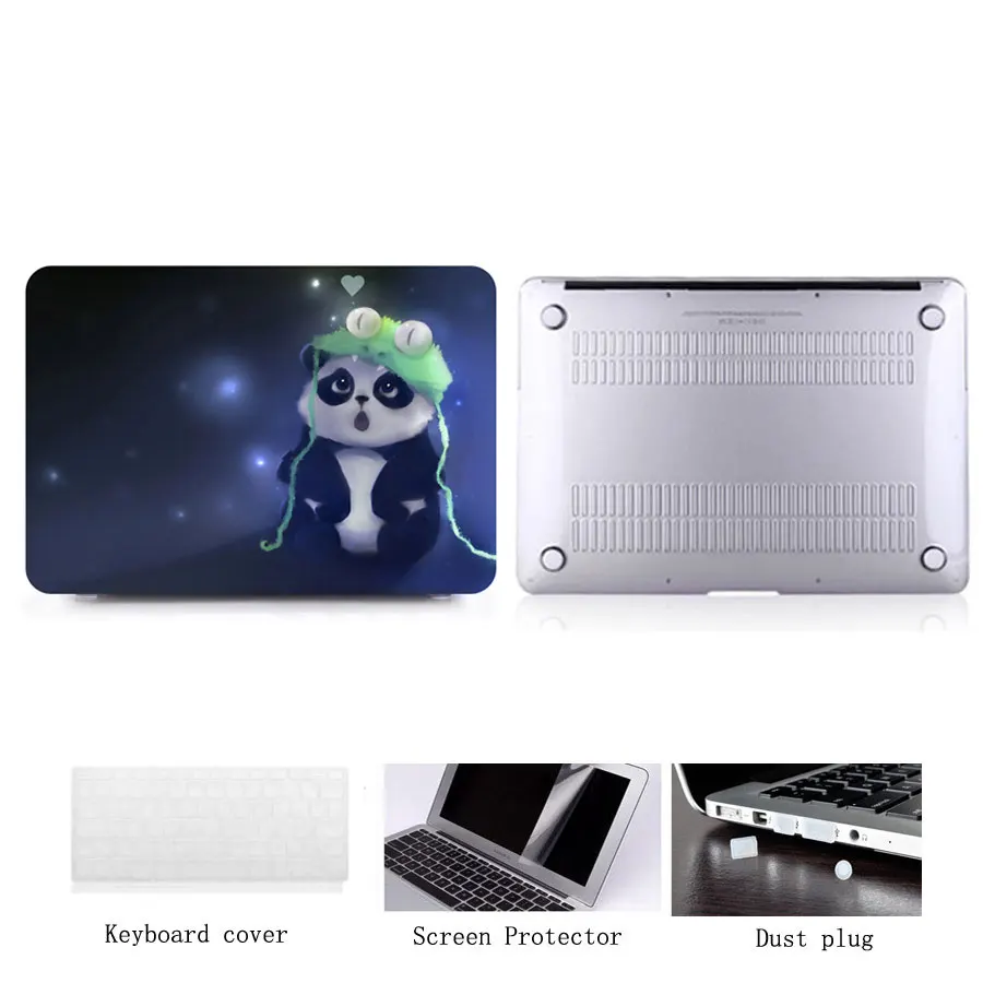 Жесткий чехол для ноутбука + клавиатуры пленка экрана пылезащитный MacBook Air 11 13 Pro