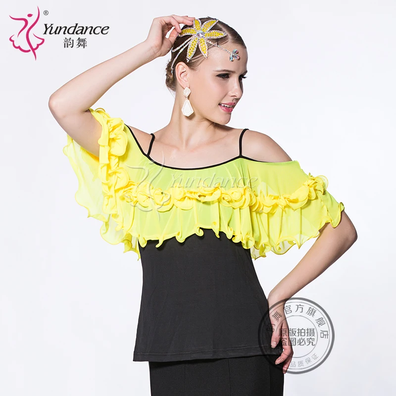

Customized Lady Latin Dancing Shirt Modern Dance Costume Waltz Valse Tango Galop Fox Trot Social Dance Suit B-2718