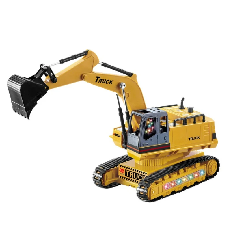 

rechargeable remote control excavator car 614 engineering truck educational toy kid best gift with music and LED light toy model