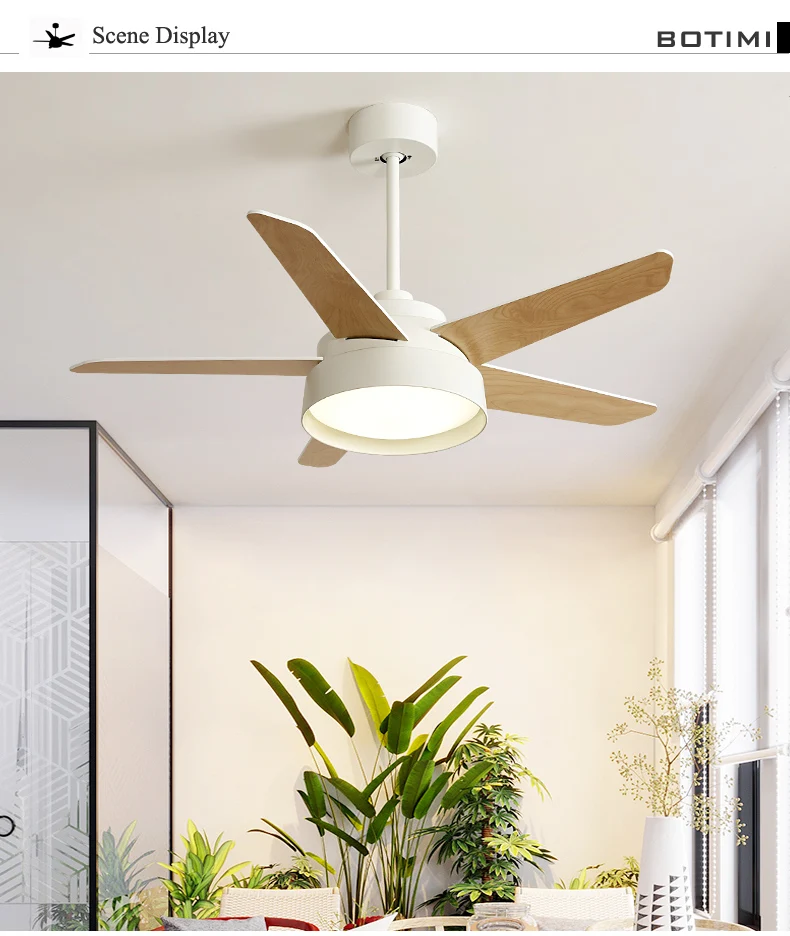 BOTIMI Nordic 220V Потолочная люстра вентилятор для Гостиная 42 дюймов Ventilador de techo потолочный вентилятор с подсветкой на пульте Функция охлаждения лампы
