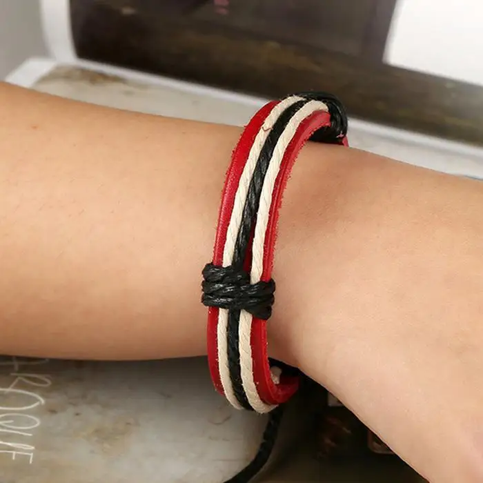 Установка кожаный ободок красный веревка 6 искусственного Мода регулируемый