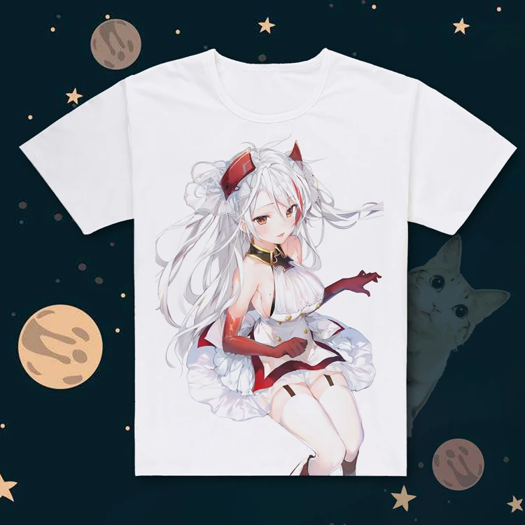 Горячая игра Azur Lane потому что Prinz Eugen юбка с короткими рукавами км HMS футболка