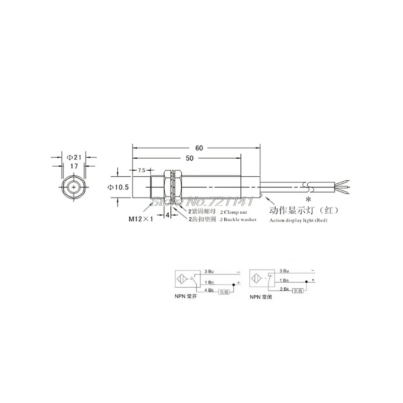 OOTDTY M12 4 мм DC 5 В NPN NO LJ12A3-4-Z/BX-5V индуктивный датчик приближения переключатель