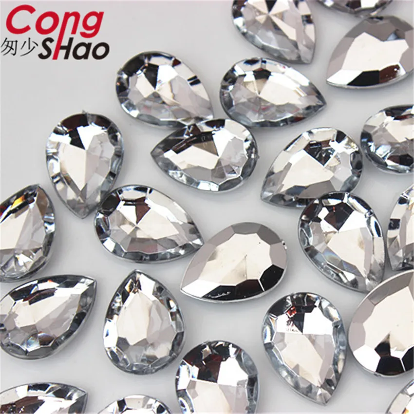 Cong Shao 100 шт. 13*18 мм красочные акриловые стразы отделка с острым дном камни и
