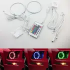 RGB многоцветные фары 132-SMD, модернизированные светодиодные ангельские глаза, Набор кольцевых фар для Ford Mustang 2005-2009 с пультом дистанционного управления