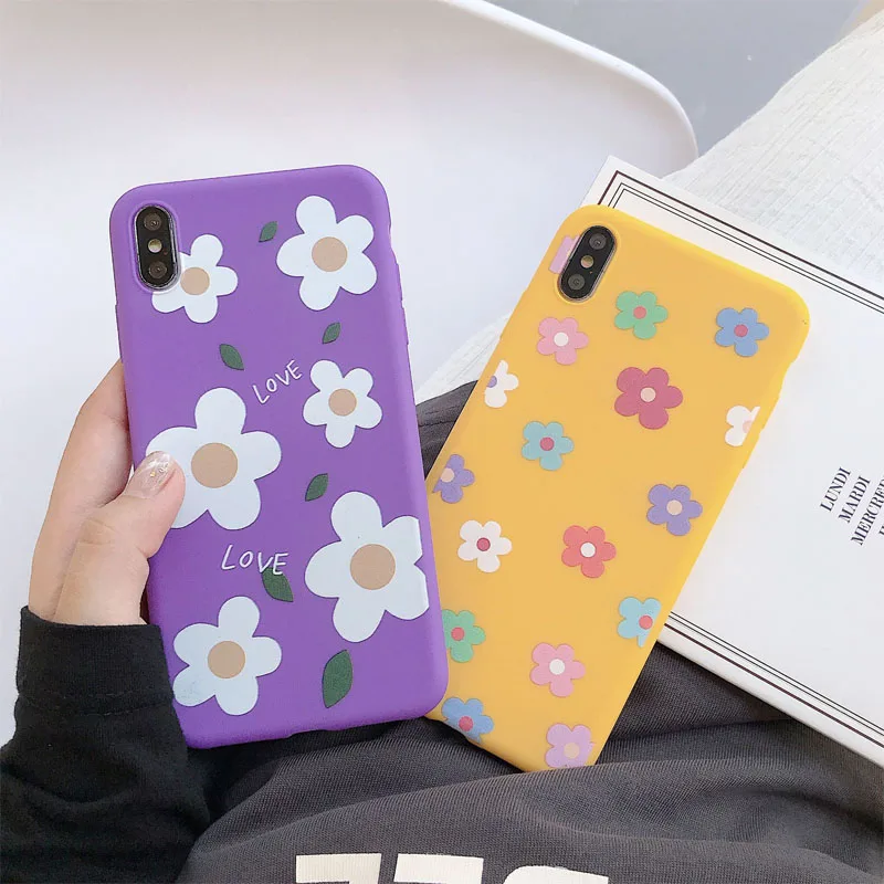 Чехол для iPhone 7 8 6 6S Plus милый чехол телефона с цветочным узором XR Xs Max X XS цвета