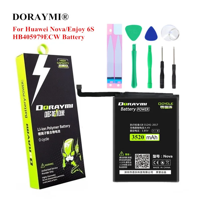 DORAYMI HB405979ECW аккумулятор для телефона Huawei Nova Enjoy 6S Honor 6C Y5 2017 p9 lite mini 3520mAh Замена