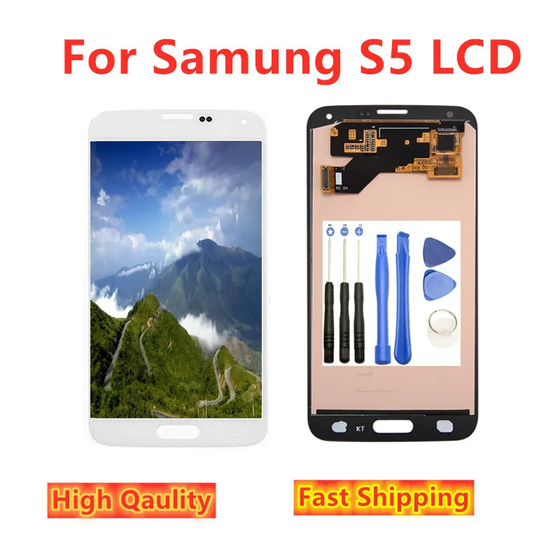 100% протестированный TFT ЖК-дисплей для Samsung S5 G900M G900A G900T G900W8 G900 ЖК-экран SM-G900F |