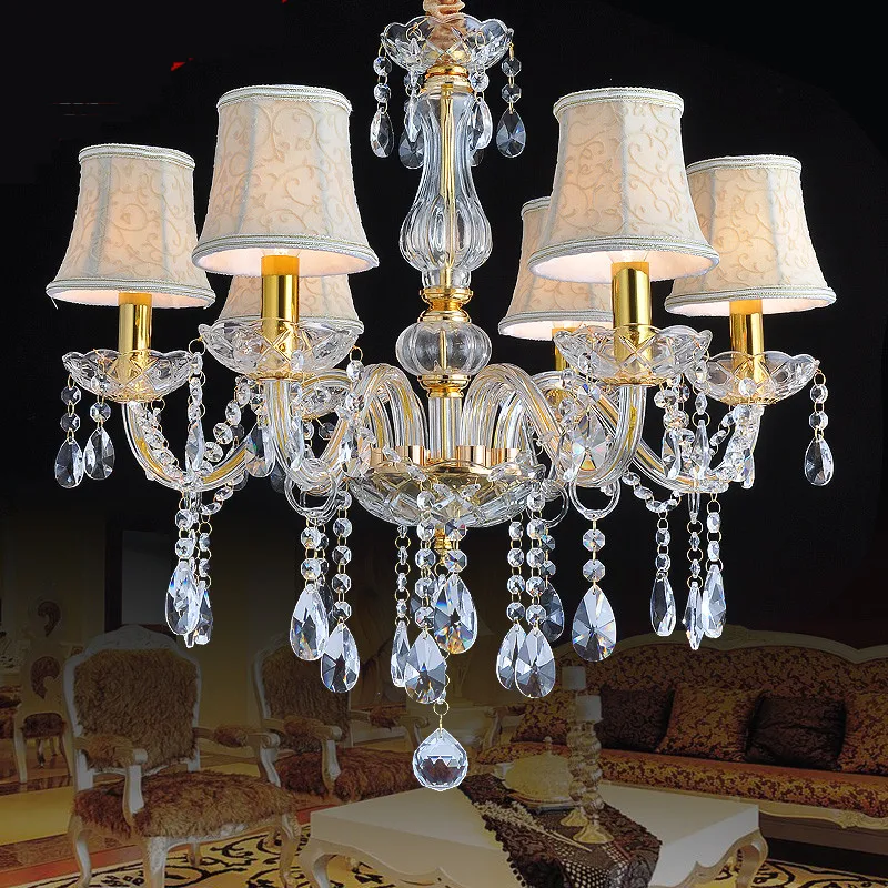 Роскошная золотая хрустальная люстра домашнее освещение для спальни кухни 6